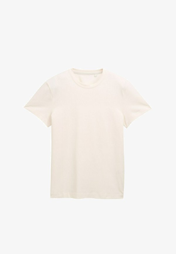 TOM TAILOR MIT STRETCH - Basic T-shirt - gardenia white