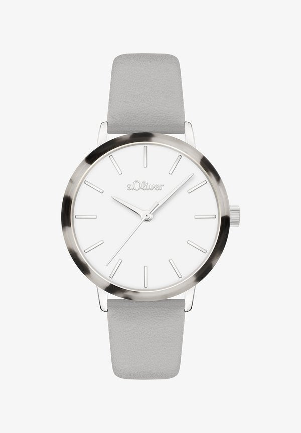 s.Oliver ACETATE CIRCLE - Watch - grau