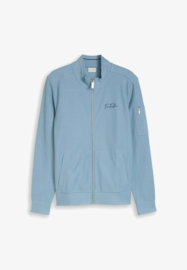 TOM TAILOR MIT STEHKRAGEN - Zip-up sweatshirt - mountain spring blue
