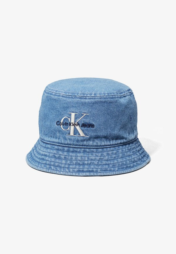Calvin Klein MONOLOGO EMBROIDERY DENIM BUCKET UNISEX - Hat - vintage denim