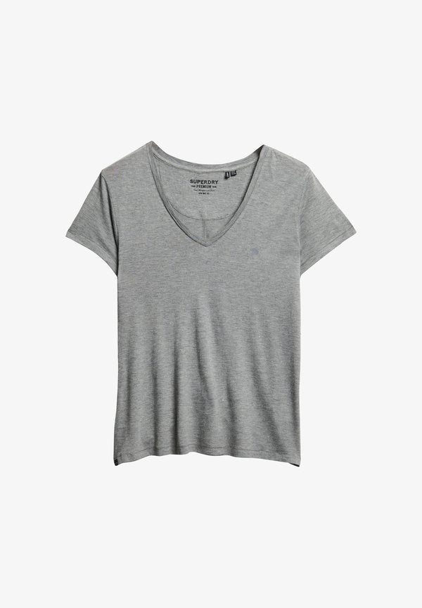 Superdry & Co SUPERDRY STUDIOS SLUB EMBROIDERED T-SHIRT.. - Basic T-shirt - silver metallic