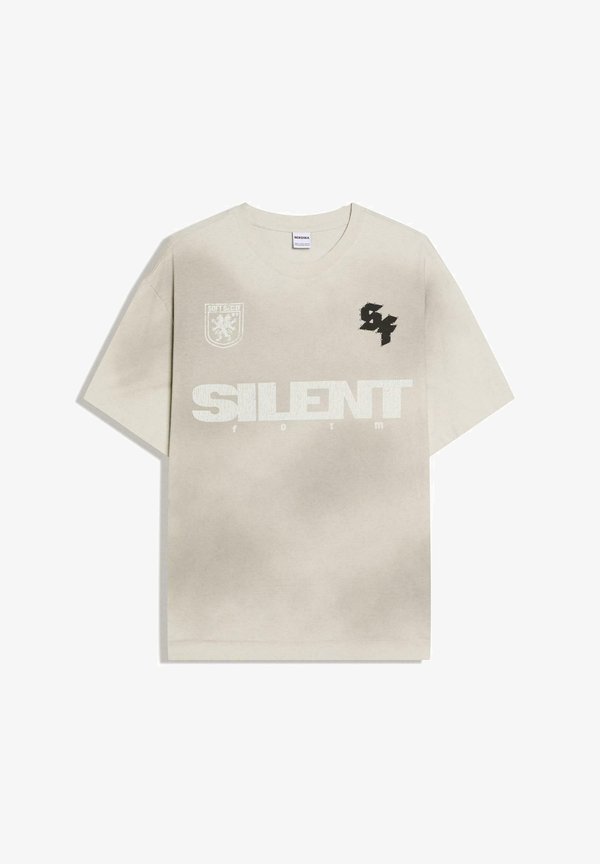 Bershka SILENT PRINT - T-SHIRT - Print T-shirt - beige