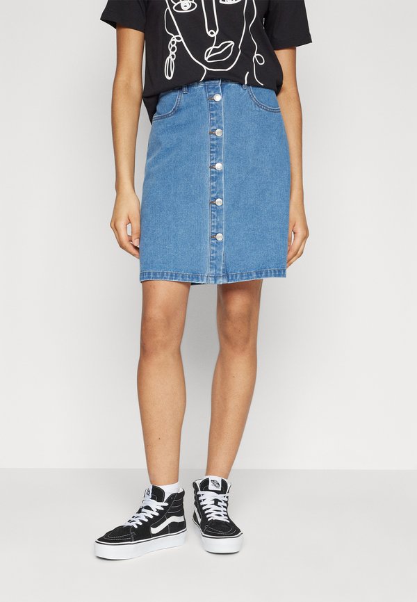 ONLY ONLFARRAH BOX  - A-line skirt - medium blue denim
