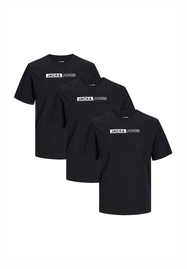 Jack & Jones 3ER PACK CORP - Print T-shirt - schwarz