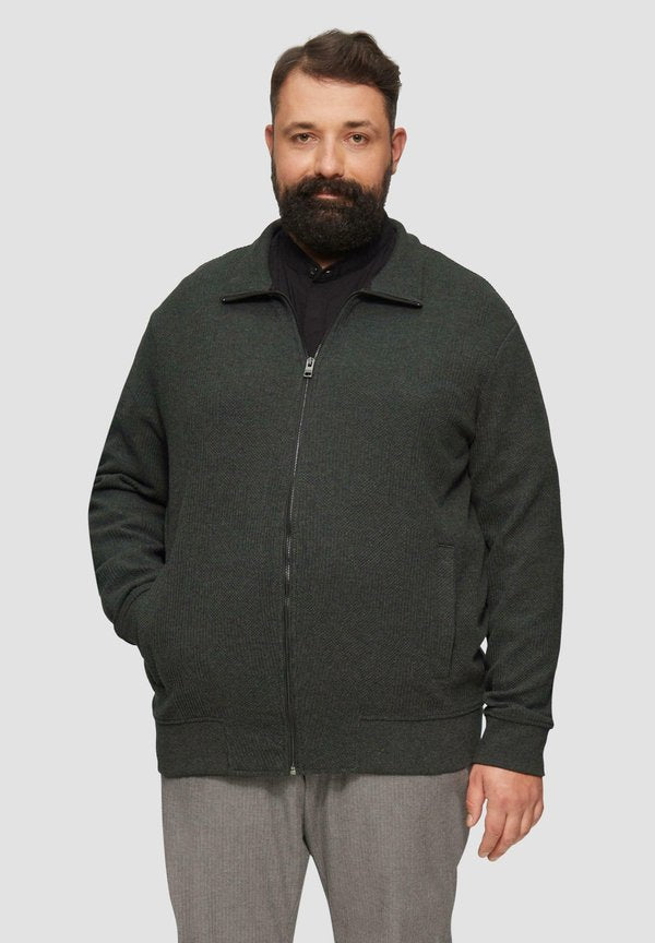 s.Oliver MIT STEHKRAGEN - Zip-up sweatshirt - dunkelgrau