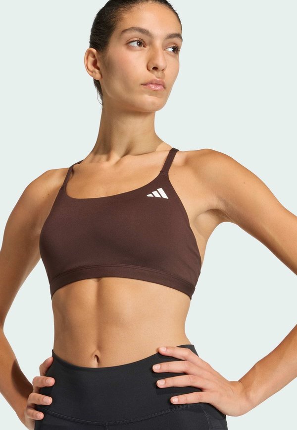 adidas Performance OPTIME ESSENTIALS WORKOUT LIGHT SUPPORT BRA - Light support sports bra - aurora coffee