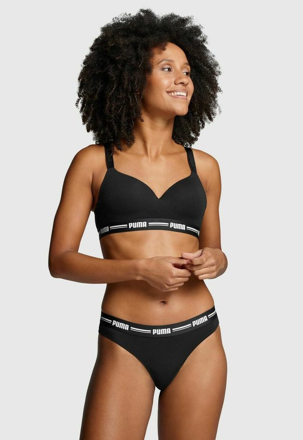 Puma STRING WEBGUMMI BUND LOGO 4ER PACK - Thong - schwarz