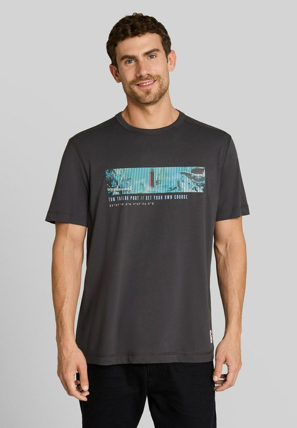 TOM TAILOR PHOTOPRINT T-SHIRT - Print T-shirt - tarmac grey