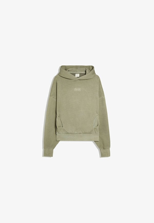 Bershka WASHED- HOODIE - Hoodie - khaki