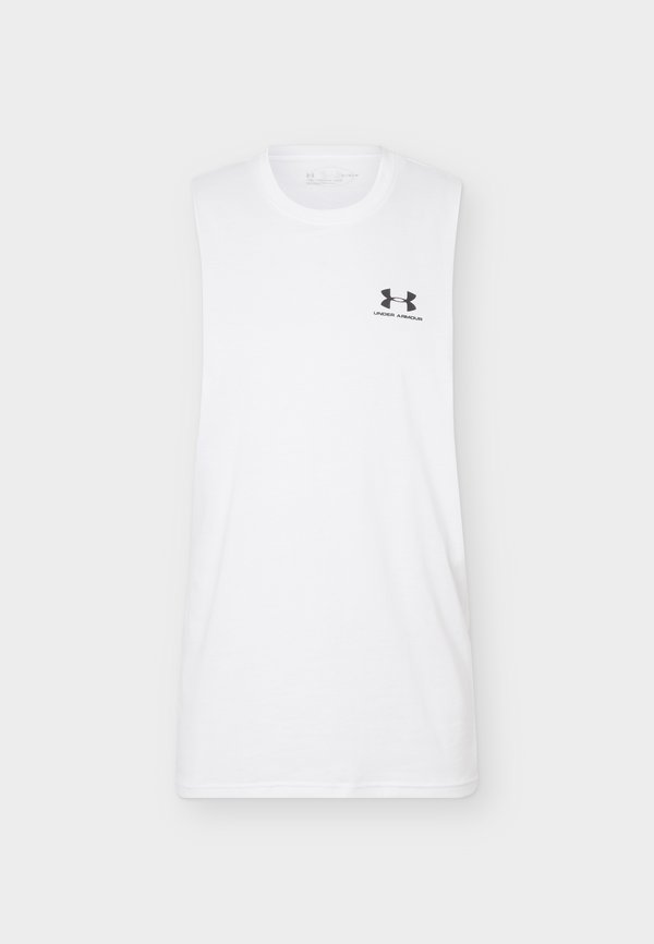 Under Armour LEFT CHEST CUT OFF TANK - Top - white/black