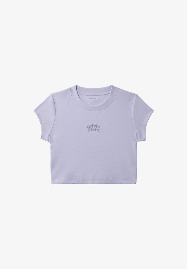 Calvin Klein Jeans CALVIN KLEIN JEANS SLIM CROPPED LOGO T-SHIRT - Print T-shirt - cosmic sky