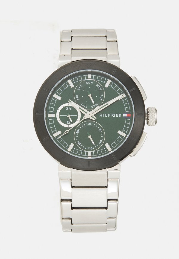 Tommy Hilfiger LORENZO - Watch - silver-coloured/green/black
