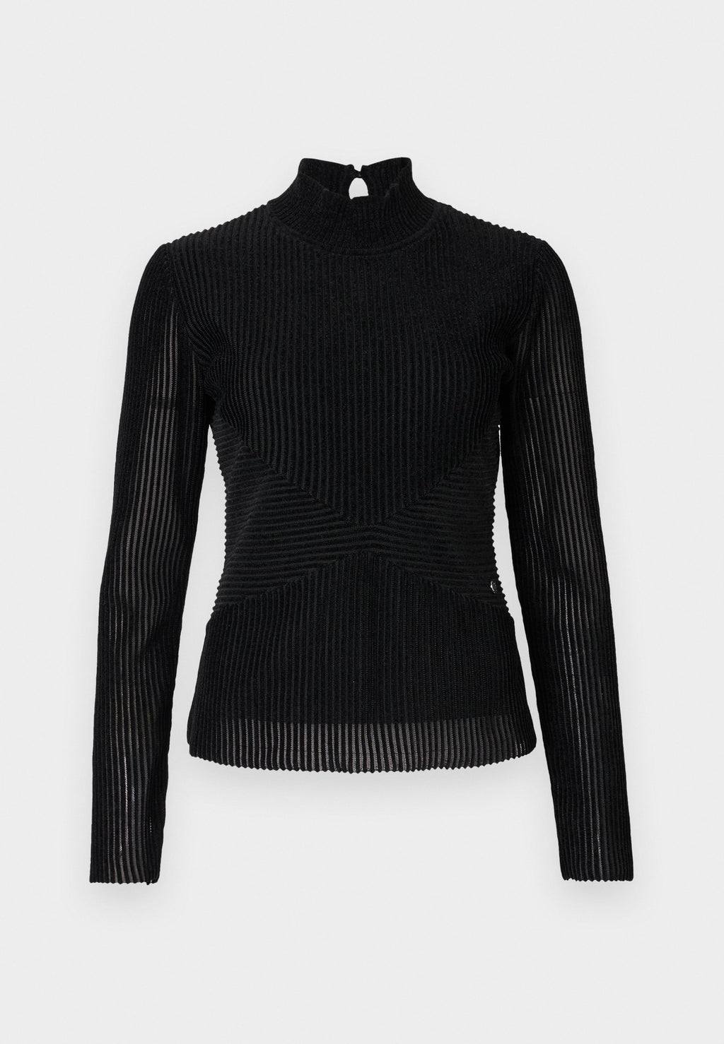 ELEGANT FLOCK MOCK NECK Media 1