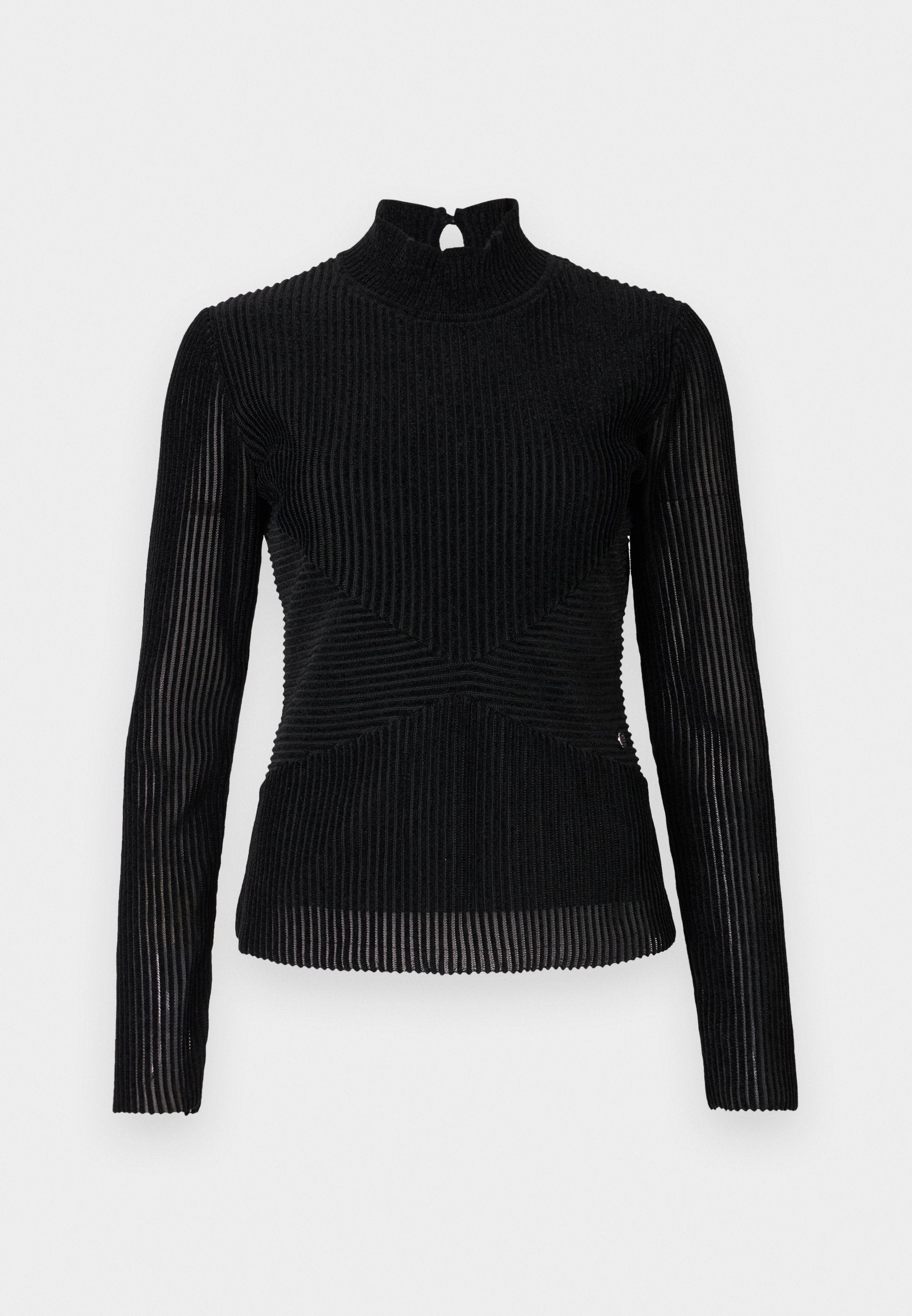 ELEGANT FLOCK MOCK NECK Media 1