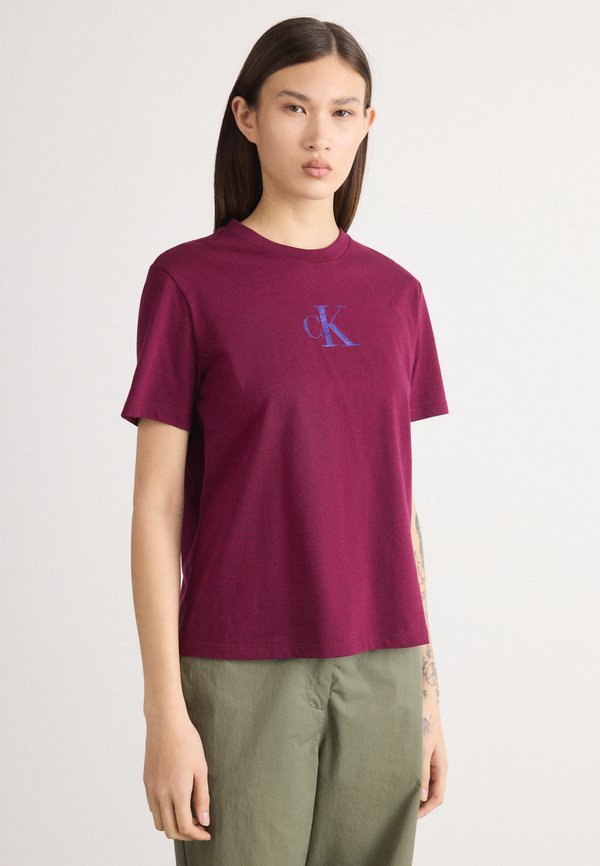 Calvin Klein Jeans CLASSIC FOIL TEE - Print T-shirt - berry glaze