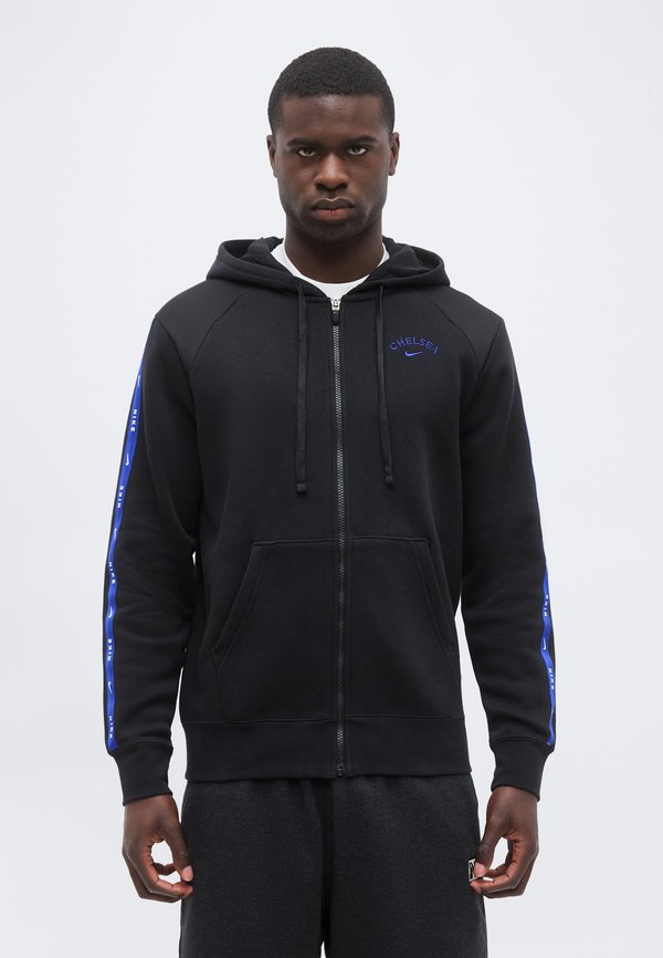 Nike Performance CFC HOODY - Club wear - black/bright blue