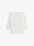 Tommy Hilfiger SLIM FIT - Long sleeved top - ecru