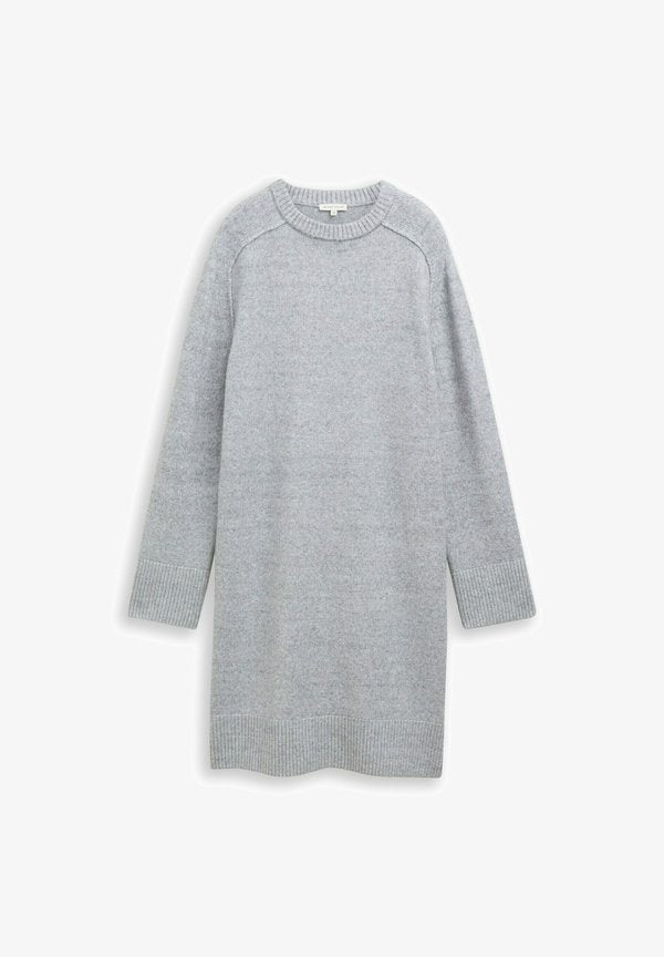 TOM TAILOR Jumper dress - medium silver grey melange
