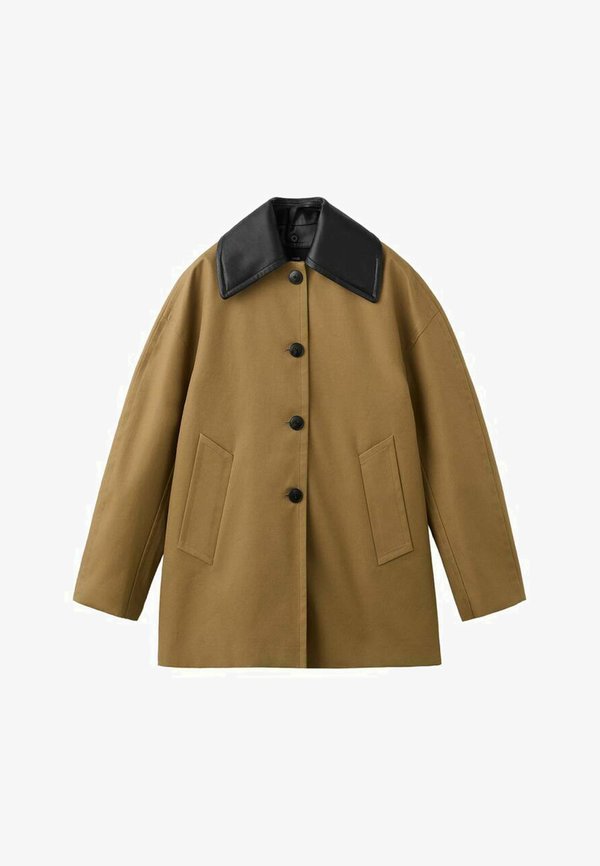 Mango Short coat - medium brown