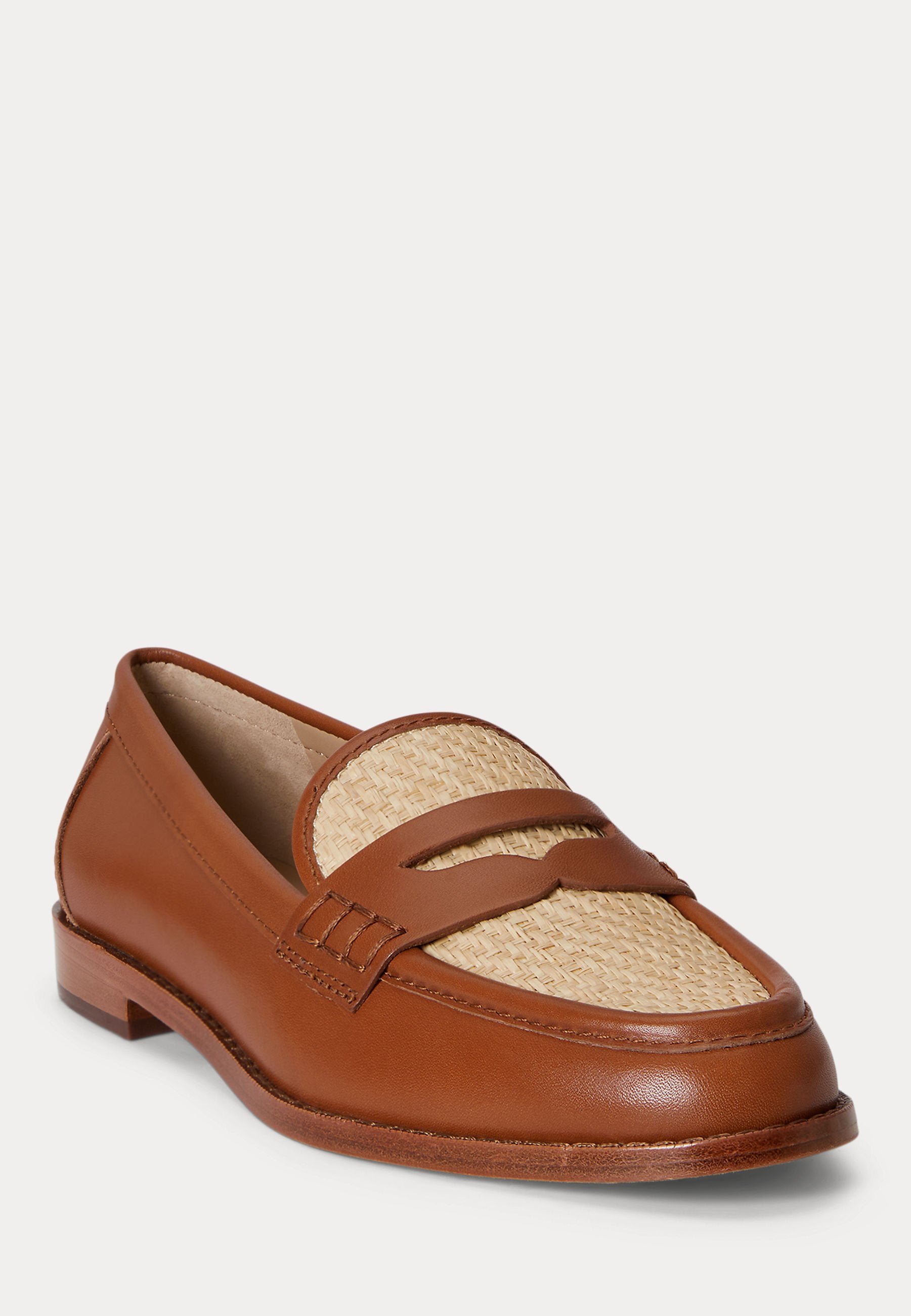Lauren Ralph Lauren WYNNIE LEATHER & RAFFIA LOAFER