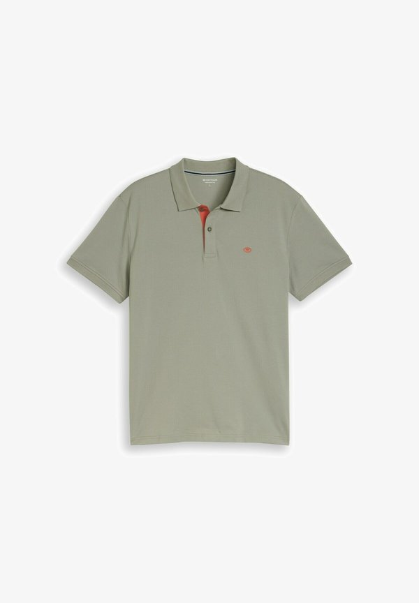 TOM TAILOR BASIC POLO WITH CONTRAST - Polo shirt - greyish shadow olive