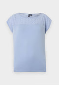 Vero Moda VMJANNI BOAT NECK  - Basic T-shirt - brunnera blue