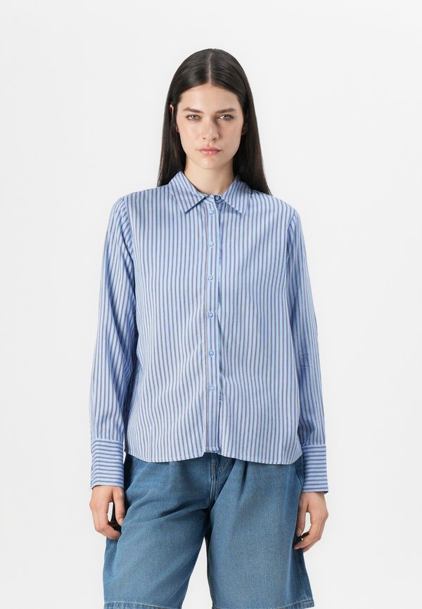 ONLY ONLBERIT LIFE SHIRT - Button-down blouse - blue bell/black