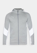 Puma HOODED JACKET - Zip-up sweatshirt - medium gray heather/silver/white