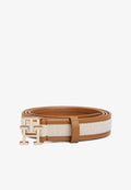 Tommy Hilfiger TH MONOGRAM CANVAS LEATHER BELT - Belt - brown
