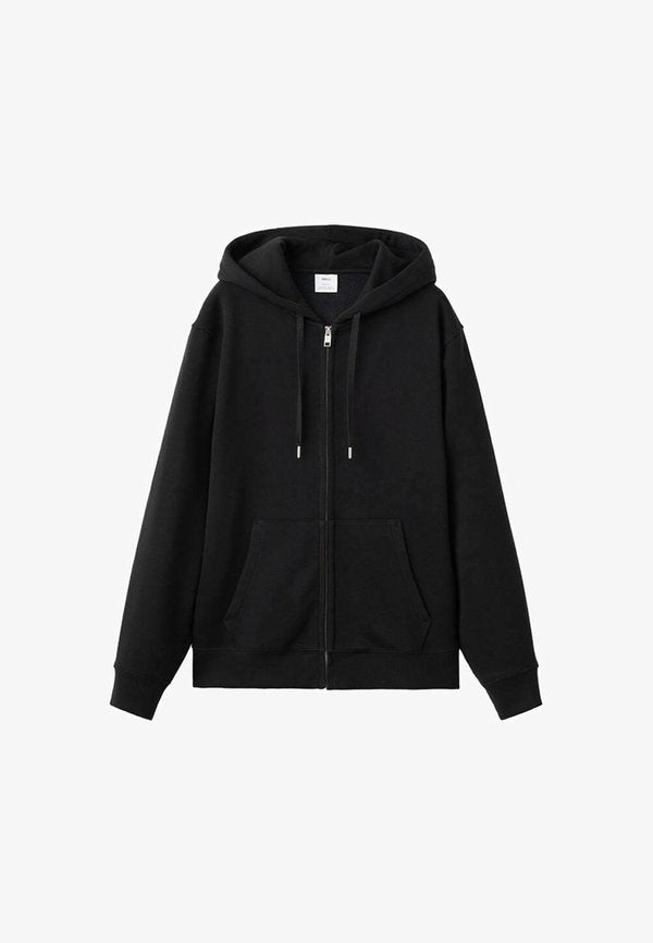 Mango Zip-up sweatshirt - black