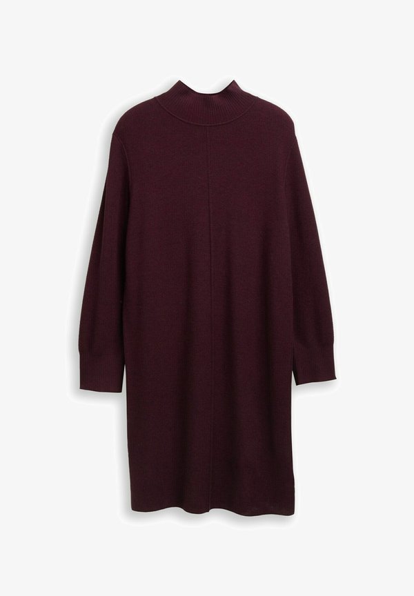TOM TAILOR PLUS SIZE - MIT STEHKRAGEN - Jumper dress - dark red mélange