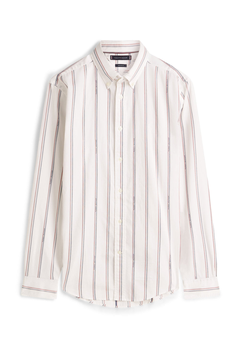 REGULAR FIT LOGO PINSTRIPE JACQUARD SHIRT Media 1