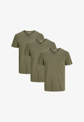 Jack & Jones 3ER PACK SPLIT - Basic T-shirt - dusky green