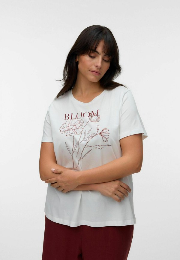 Vero Moda Curve VMCJILIADA - Print T-shirt - snow white