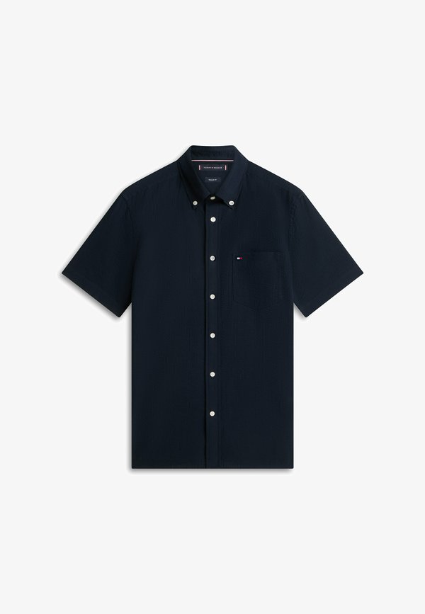 Tommy Hilfiger REGULAR FIT SEERSUCKER SHORT SLEEVE  - Shirt - navy blue