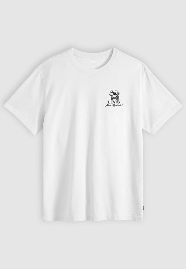 Levi's® RELAXED FIT TEE - Print T-shirt - music city vinyl 2 white+ body music city vinylsblack back graphic in black