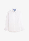 Tommy Hilfiger REGULAR FIT LINEN BLEND BUTTON-DOWN SHIRT - Shirt - white