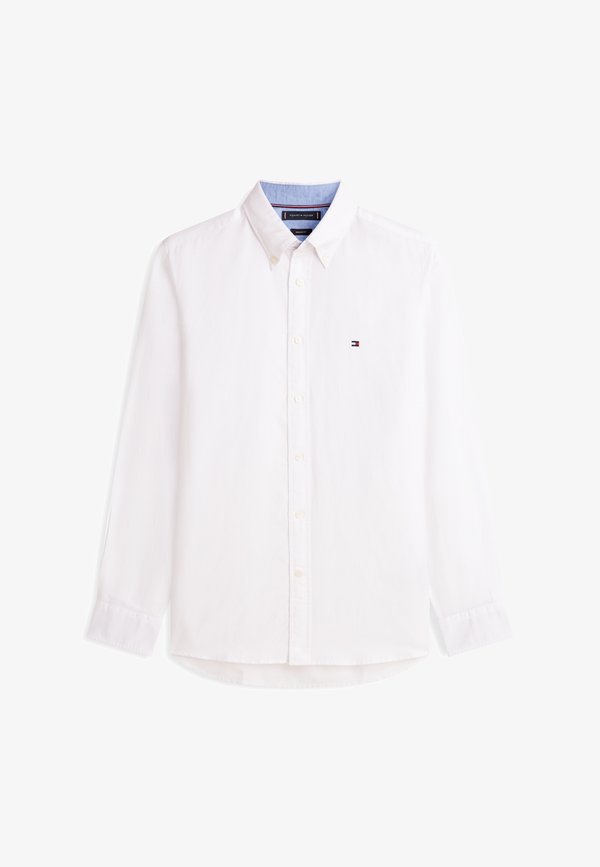 Tommy Hilfiger REGULAR FIT LINEN BLEND BUTTON-DOWN SHIRT - Shirt - white