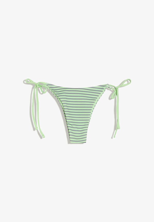 Bershka STRIPED TRIANGLE BIKINI BOTTOM - Bikini bottoms - neon green
