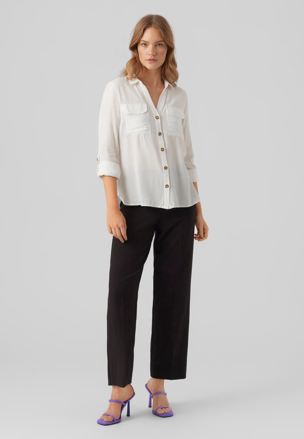 Vero Moda VMBUMPY L/S SHIRT NEW WVN NOOS - Button-down blouse - snow white