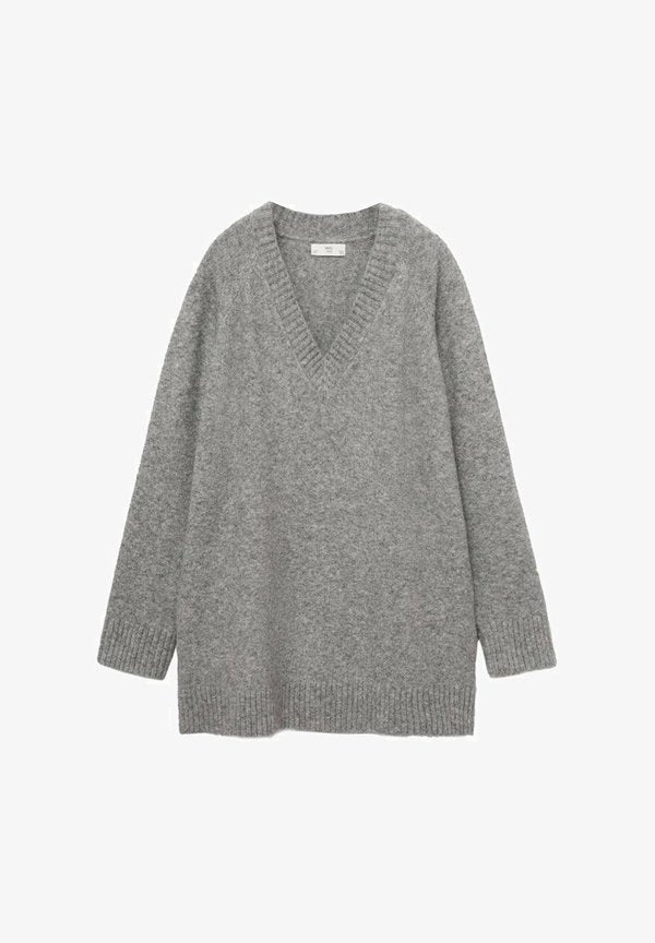 Mango V-NECK - Jumper - grey