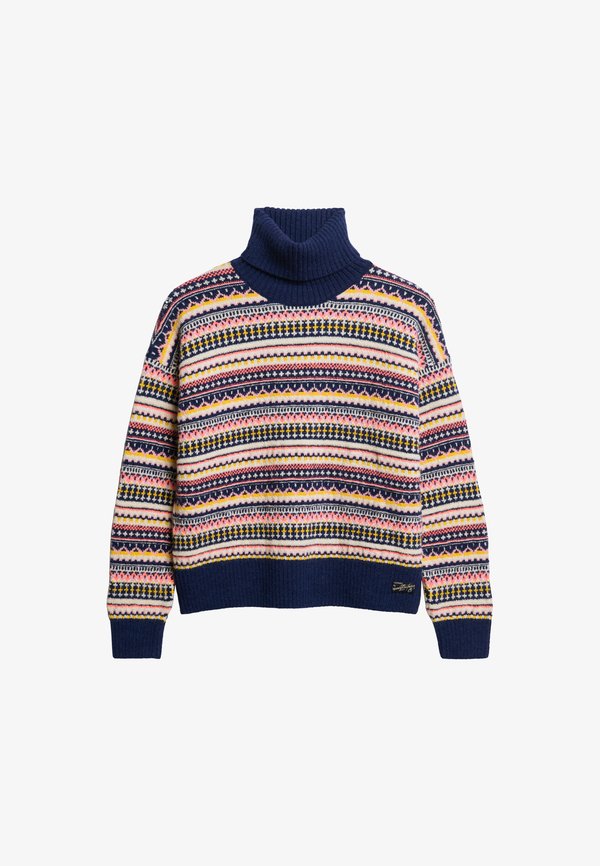 Superdry & Co TEXTURED STRIPE PATTERN  - Jumper - winter navy multi