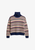 Superdry & Co TEXTURED STRIPE PATTERN  - Jumper - winter navy multi