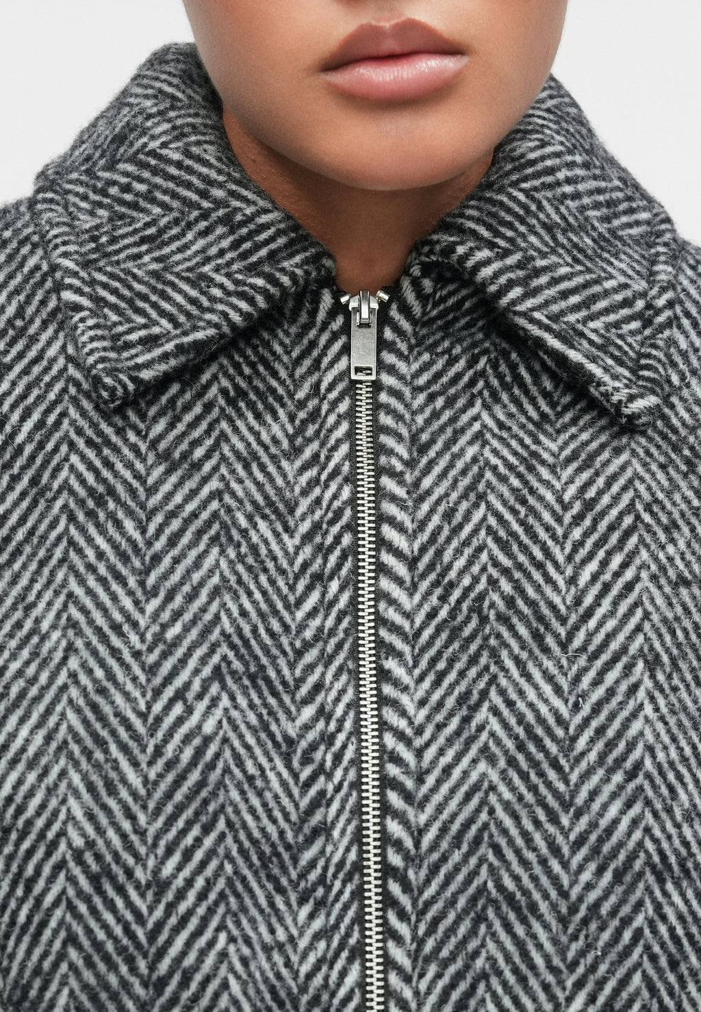Abercrombie & Fitch BUBBLE HEM SHORT COAT HERRINGBONE