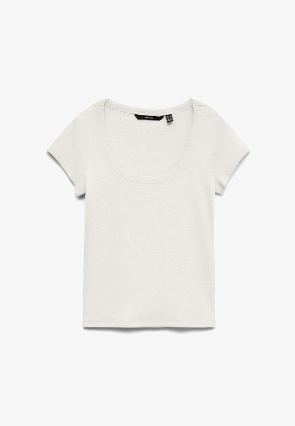 Vero Moda VMCHLOE CS SHORT U-NECK NOOS - Basic T-shirt - snow white