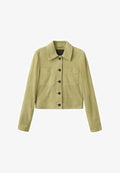 Mango Leather jacket - green