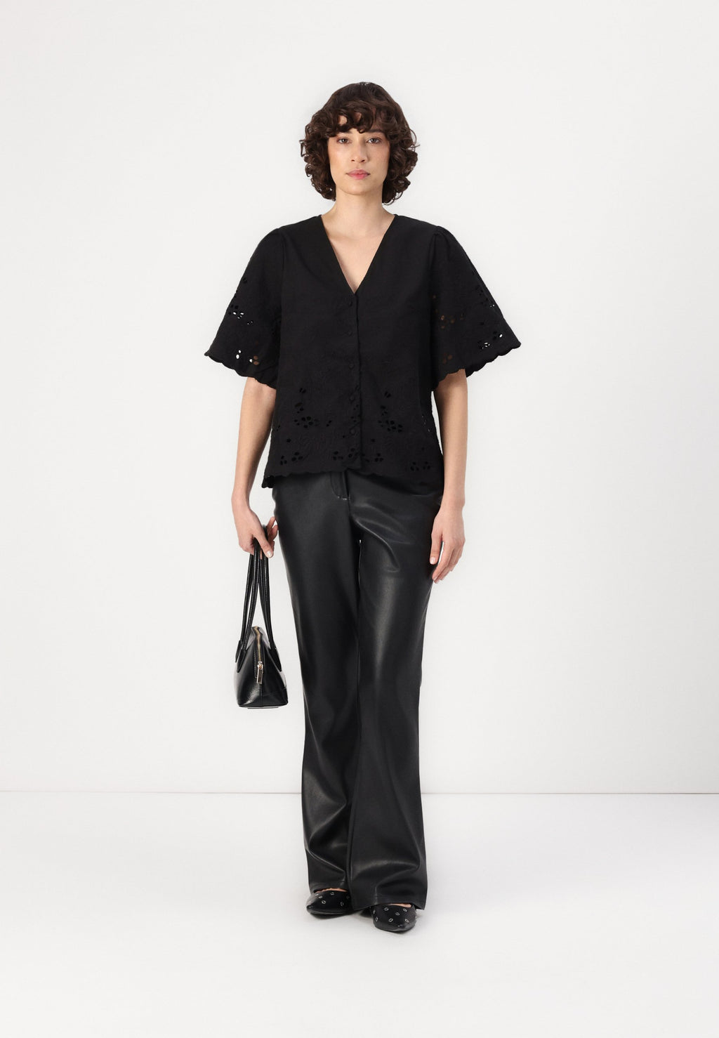 Selected Short sleeved embroidered