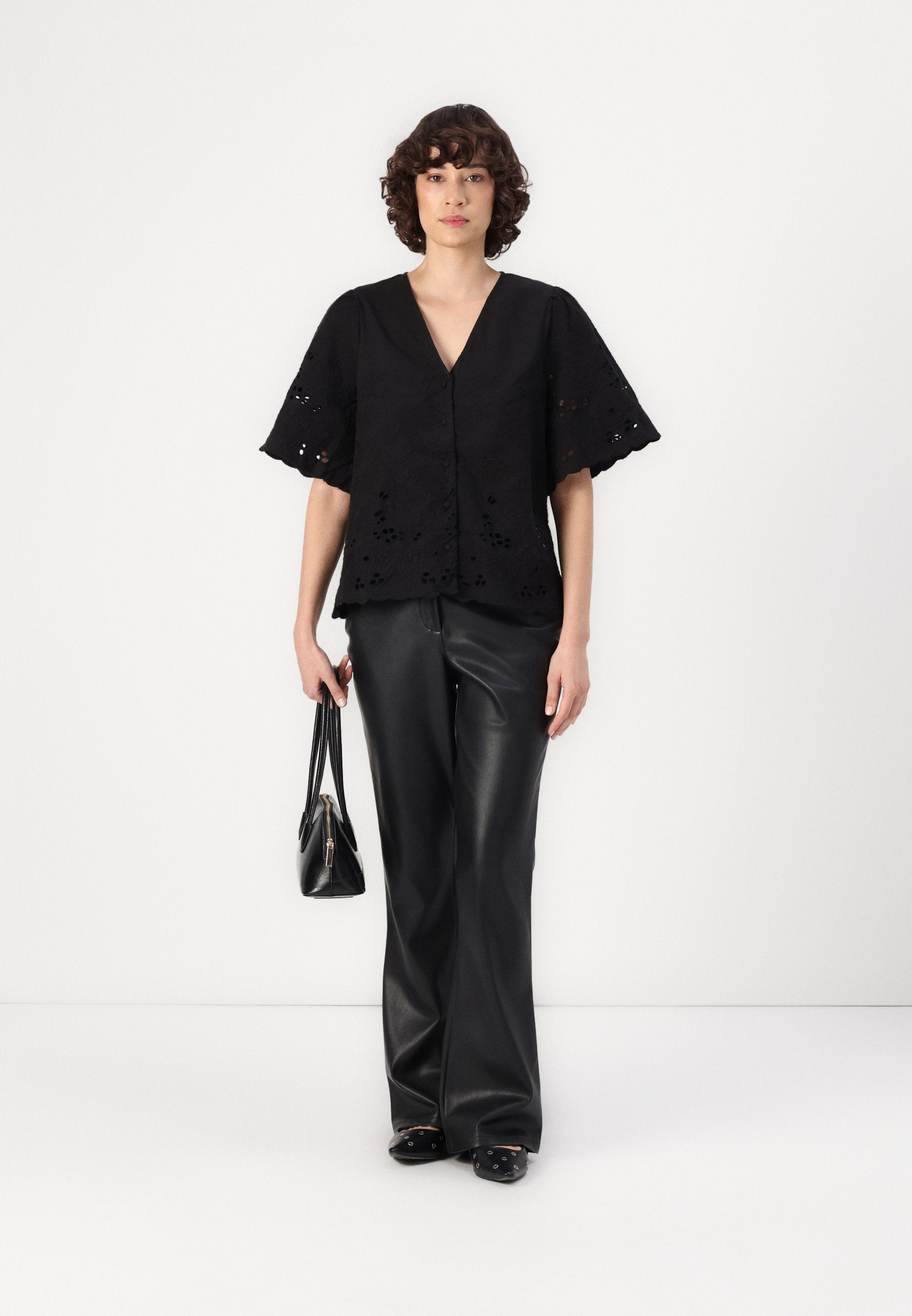 Selected Short sleeved embroidered