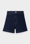 ONLY Denim ONLPARIS High waist Regular Fit - Denim shorts - dark blue denim