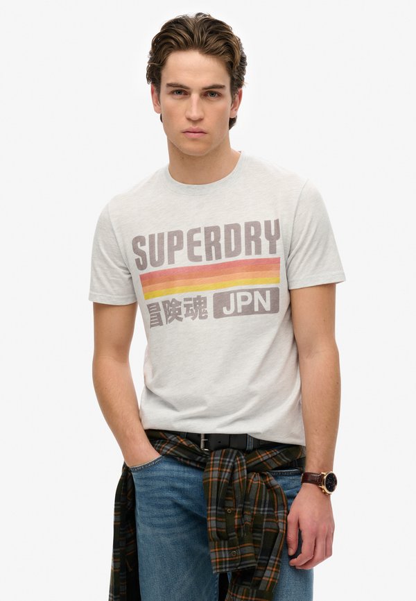Superdry & Co JAPAN STRIPE - Print T-shirt - ice grey marl